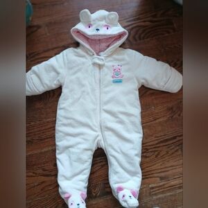 Carter's Cream Bear Hooded Footie Snowsuit